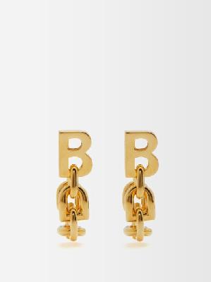 Balenciaga - B-link Chain Earrings - Womens - Gold - ONE SIZE