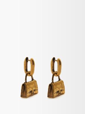 Balenciaga - Hourglass Hoop Earrings - Womens - Gold - ONE SIZE