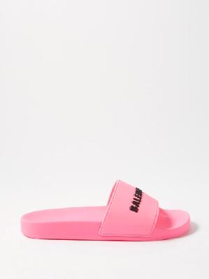 Balenciaga - Logo-print Rubber Slides - Womens - Pink - 35 EU/IT