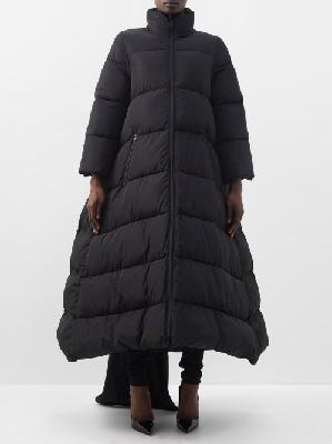 Balenciaga - Bow-appliqué Quilted Technical-shell Coat - Womens - Black - 34 FR