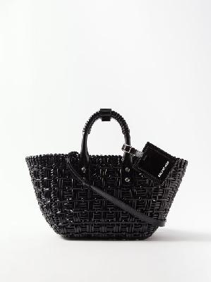 Balenciaga - Bistro Xs Woven Faux-leather Basket Bag - Womens - Black - ONE SIZE