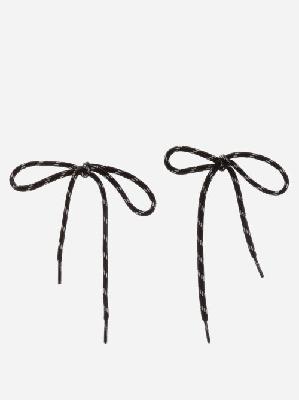 Balenciaga - Shoelace Bow Earrings - Womens - Black White