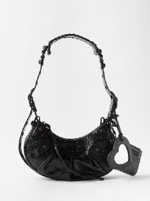 Balenciaga - Le Cagole Xs Croc-effect Leather Shoulder Bag - Womens - Black - ONE SIZE