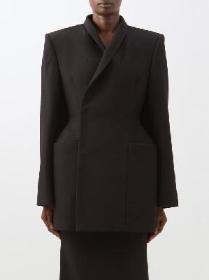 Balenciaga - Hourglass Wool-barathea Blazer - Womens - Black - 34 FR