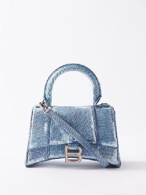 Balenciaga - Hourglass Xs Denim Handbag - Womens - Blue - ONE SIZE