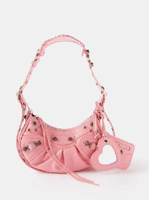 Balenciaga - Le Cagole Xs Crinkled-leather Shoulder Bag - Womens - Pink - ONE SIZE