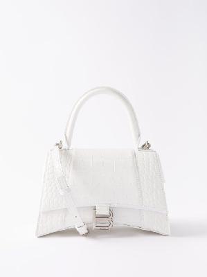 Balenciaga - Hourglass S Crocodile-effect Leather Bag - Womens - White - ONE SIZE