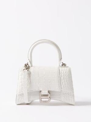 Balenciaga - Hourglass Xs Croc-effect Leather Cross-body Bag - Womens - White - ONE SIZE