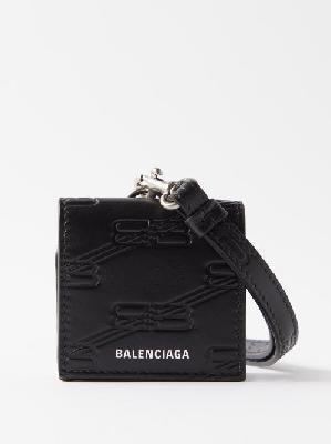 Balenciaga - Bb-monogram Leather Airpods Pro Case - Mens - Black