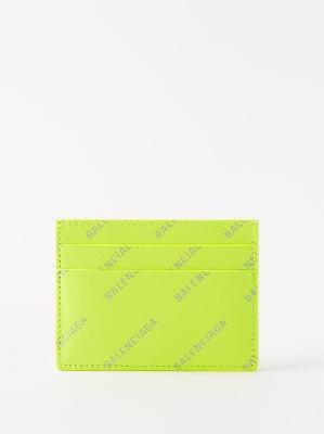 Balenciaga - Cash Logo-print Leather Cardholder - Mens - Yellow - ONE SIZE