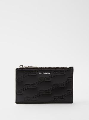 Balenciaga - Bb-debossed Leather Cardholder - Mens - Black - ONE SIZE