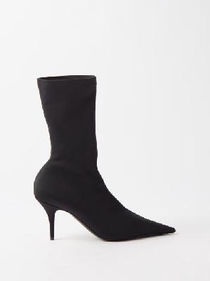 Balenciaga - Knife 80 Spandex-knit Ankle Boots - Womens - Black - 36 EU/IT