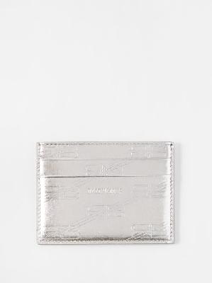 Balenciaga - Logo-embossed Leather Cardholder - Mens - Silver - ONE SIZE