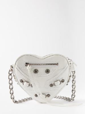 Balenciaga - Le Cagole Heart Mini Leather Cross-body Bag - Womens - White - ONE SIZE