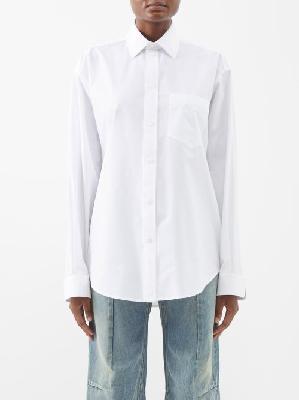 Balenciaga - Hourglass Cotton-poplin Shirt - Womens - White - 34 FR