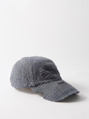 Balenciaga - Logo-embroidered Distressed Cotton Cap - Mens - Blue - L
