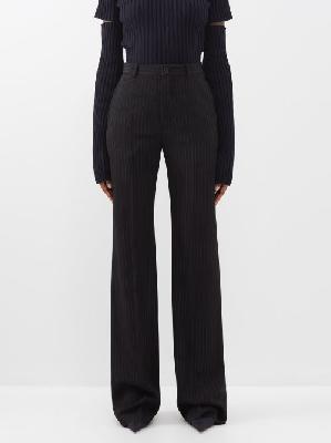 Balenciaga - Garde Pinstriped Wool-blend Trousers - Womens - Black White - 36 FR
