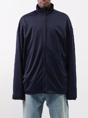 Balenciaga - Oversized Knitted-jersey Tracksuit Jacket - Mens - Dark Navy - 48 EU/IT