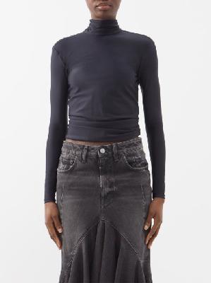 Balenciaga - Garde Robe Tie-back Stretch-jersey Top - Womens - Black
