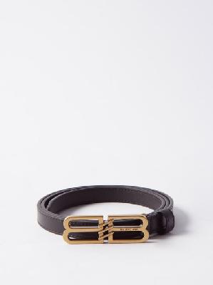 Balenciaga - Bb Leather Belt - Womens - Black - 75