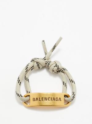 Balenciaga - Logo-plaque Corded Bracelet - Mens - Gold Multi - ONE SIZE