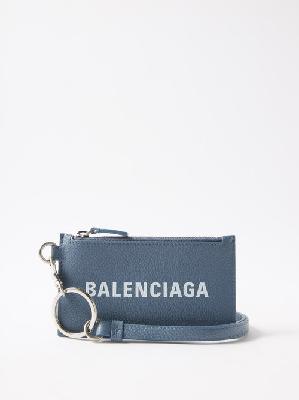 Balenciaga - Cash Leather Cardholder - Mens - Blue - ONE SIZE