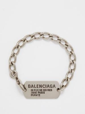 Balenciaga - Id Tag Chain Bracelet - Womens - Silver - S