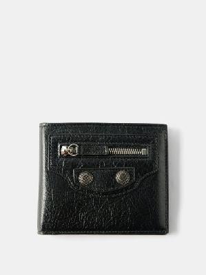 Balenciaga - Hourglass Bi-fold Leather Wallet - Womens - Black - ONE SIZE