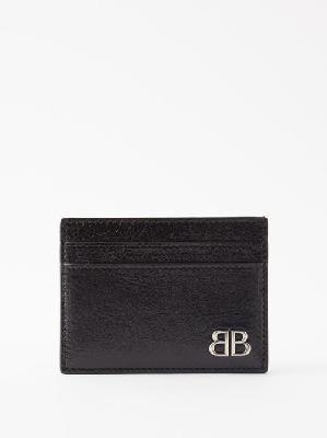 Balenciaga - Monaco Crinkled-leather Cardholder - Womens - Black