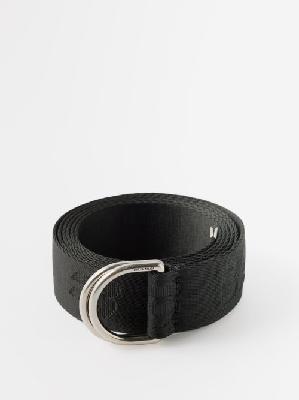 Balenciaga - D-ring Logo-jacquard Belt - Mens - Black - ONE SIZE