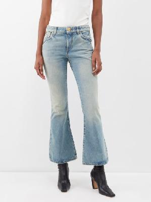 Balmain - Western Bootcut Jeans - Womens - Light Denim - 34 FR