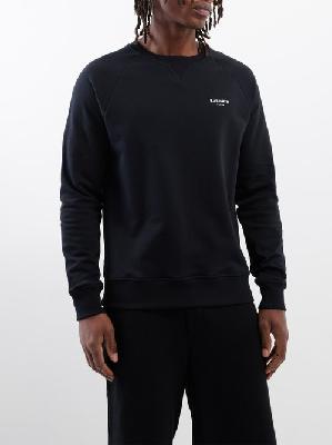 Balmain - Flocked-logo Organic-cotton Sweatshirt - Mens - Black - S