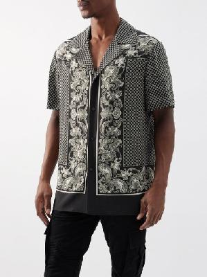 Balmain - Paisley-print Viscose Short-sleeved Shirt - Mens - Black Multi - 46 EU/IT