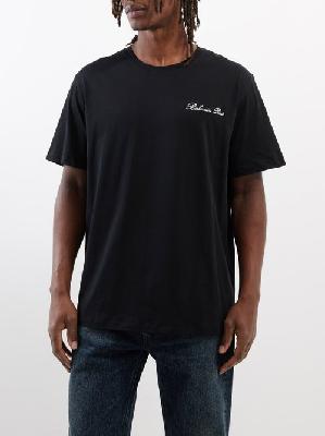 Balmain - Signature-embroidered Cotton-jersey T-shirt - Mens - Black - L