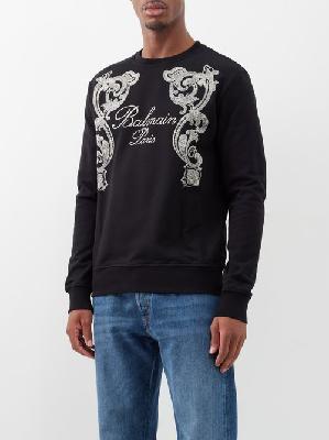 Balmain - Paisley-print Organic Cotton-jersey Sweatshirt - Mens - Black - M