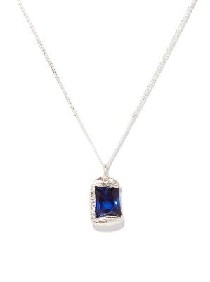 Bleue Burnham - The Rose Sapphire & Recycled-silver Necklace - Mens - Silver