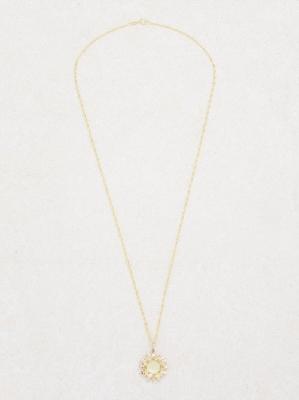 Bleue Burnham - Sun Sapphire & 9kt Gold Necklace - Mens - Gold - ONE SIZE