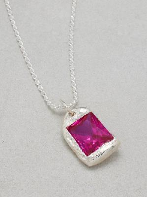 Bleue Burnham - The Rose Sapphire & Sterling-silver Necklace - Mens - Silver Pink - ONE SIZE