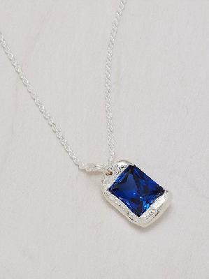 Bleue Burnham - Rose Sapphire & Sterling-silver Necklace - Mens - Silver Blue - ONE SIZE