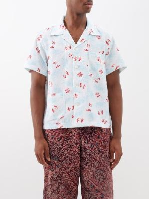 Bode - Penguin-print Cotton Bowling Shirt - Mens - White Multi - L