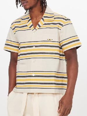 Bode - Namesake Striped Cotton Short-sleeved Shirt - Mens - Cream Multi - L