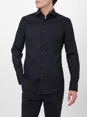 Boss - Hank Cotton-blend Poplin Shirt - Mens - Black - 38 EU