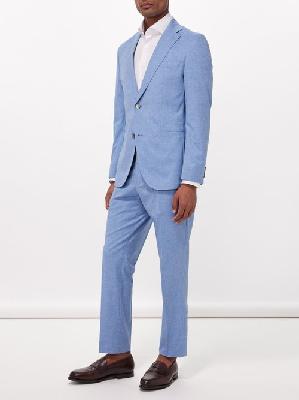 Boss - Huge Virgin Wool-blend Suit - Mens - Light Blue - 44 EU/IT