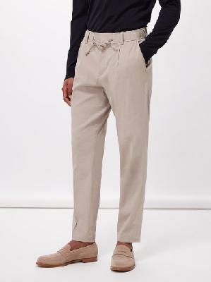 Boss - Perin Drawstring-waist Linen-blend Suit Trousers - Mens - Beige - 44 EU/IT