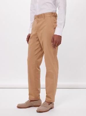 Boss - Perin Elasticated-waistband Cotton-blend Trousers - Mens - Brown - 48 EU/IT