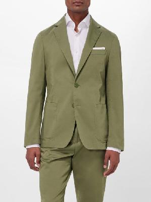 Boss - Hanry Cotton-blend Suit Jacket - Mens - Green - 46 EU/IT