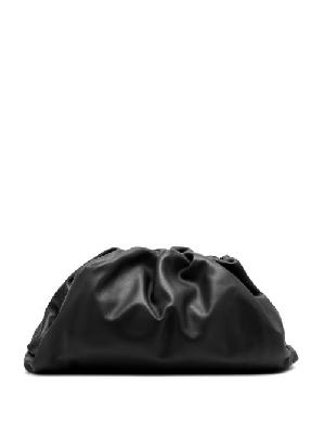 Bottega Veneta - Pouch Large Leather Clutch Bag - Womens - Black - ONE SIZE