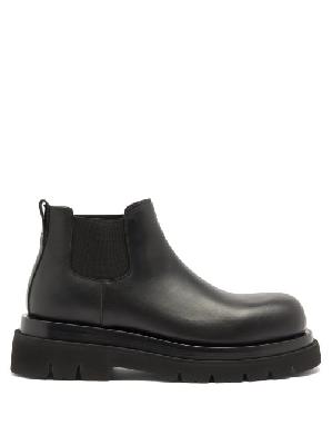 Bottega Veneta - Tread-sole Leather Chelsea Boots - Mens - Black - 38 EU