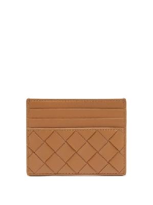Bottega Veneta - Intrecciato Leather Cardholder - Womens - Tan - ONE SIZE
