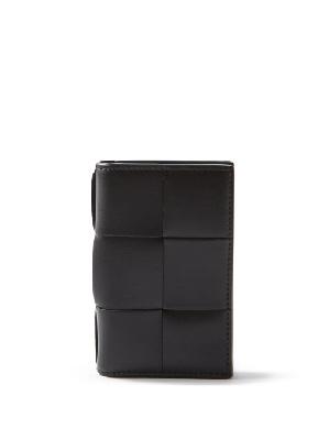 Bottega Veneta - Intrecciato-leather Bi-fold Wallet - Mens - Black - ONE SIZE